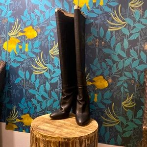 Over the Knee black leather heeled boots! Aldo - Women’s size 9